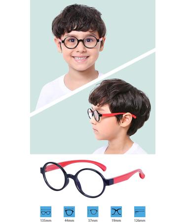 Children's Blue Light Filter Glasses - UV Block TR90 Round Frame for Young Girls with Anti-Slide Band & Red Case - Buy Online on GoSupps.com