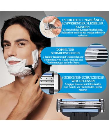 20 Pack Razor Blades - Men's Hairdressing & Shaving Refills with Security Caps & Black Brushes | Perfect Gift for Men - Buy Online on GoSupps.com