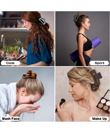 Sisiaipu 3.5 Inch Medium Hair Claw Clips 12 Pcs - Matte Rectangular Hair Clips for Thin Hair - Non-slip Acrylic Banana Jaw Clips Hair Accessories for Women and Girls - Buy Online on GoSupps.com