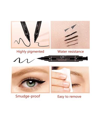 Winged Eyeliner Stamp Set - Dual Ended Waterproof Liquid Pen for Long Lasting Cat Eye Flick - Smudge Proof Vamp Style - 2 Sizes Included - Buy Online on GoSupps.com