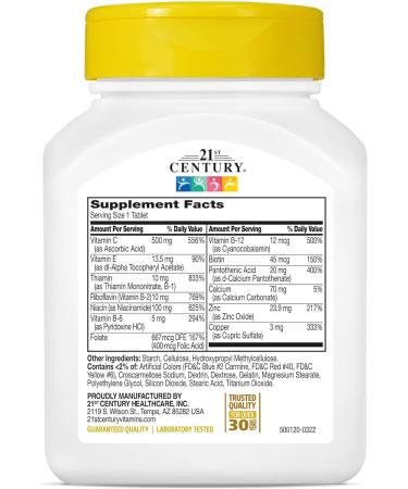 21st Century Stress B with Zinc Tablets 66 Count - Pack of 3 | Natural Stress Relief Formula - Buy Online on GoSupps.com