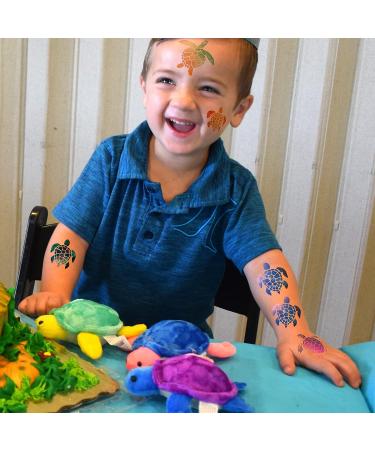 Turtle Temporary Tattoos - 20 Sheets, 172 Pieces - Fun Turtle Themed Stickers for Party Decorations - Body Art for Kids and Adults - Buy Online on GoSupps.com