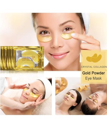 Crystal 24K Gold Eye Mask Anti-Aging Hydrolyzed Collagen and Hyaluronic Acid Under Eye Patches for Under Eye Wrinkles Dark Circles Hydrating Puffy Eyes (25 Pairs) - Buy Online on GoSupps.com