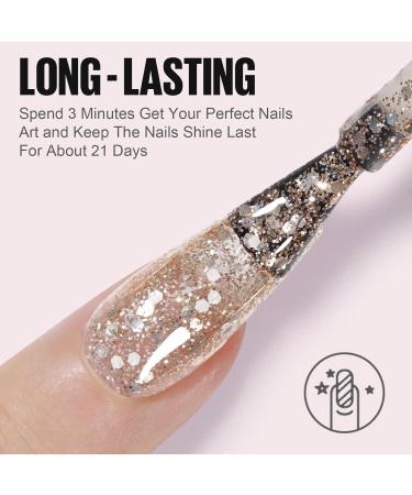 Tomicca UV Nail Polish Set - Red White Black Gold & Silver Glitter - Non-Toxic Durable 8ml Gel for Christmas Nail Art & DIY Design - Buy Online on GoSupps.com