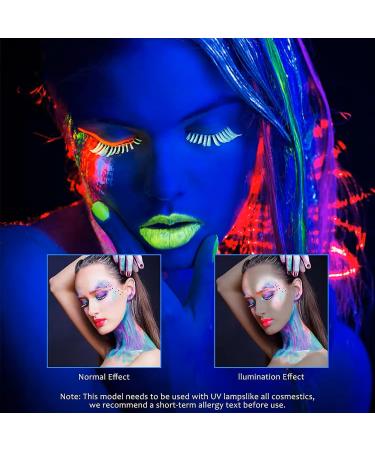 Glow in the Dark Neon UV Face & Body Paint Sticks - 6 Rainbow Glitter Colors for Halloween Makeup - Buy Online on GoSupps.com
