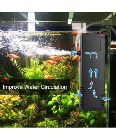 Flintronic 22W Adjustable Aquarium Filter & Pump - 1000L/H Flow for 250L Aquariums | Internal Oxygen Filter with Brush - Buy Online on GoSupps.com
