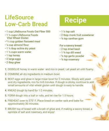 LifeSource Foods Oat Fiber 500 (1 LB) Keto Zero-Carb Gluten-Free All-Natural Fiber for Low-Carb Baking and Bread OU Kosher Resealable Pouch 1 Pound (Pack of 1) - Buy Online on GoSupps.com