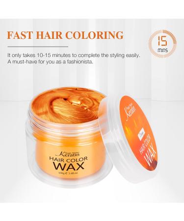 Magic Master Keratin Hair Color Wax - Temporary Instant Colored Clay for Men and Women (Orange) - Perfect for Party, Festival, Cosplay - Buy Online on GoSupps.com