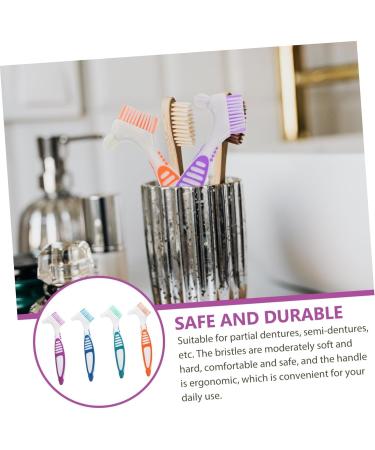FRCOLOR 8 STK Toothbrush Denture Cleaning Brush | Effective Denture Cleaner Tools with Nylon Bristles for Proverean Care - Buy Online on GoSupps.com