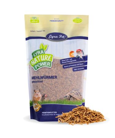 Lyra PET |10 liters of mealworms dried |Excellent protein source for birds rodents fish & reptiles |Wild bird food for insect eaters |Natural bird food all year round