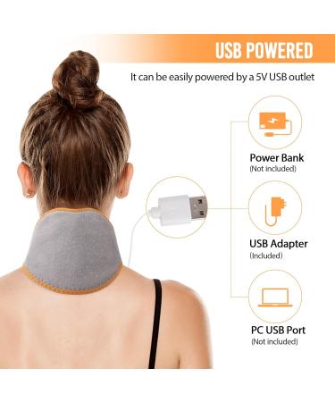 Comfheat USB Heating Pillow for Neck Pain Relief | Soft Plush Fabric | Adjustable Temperature Controller - Gray - Buy Online on GoSupps.com