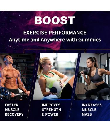 Creatine Monohydrate Gummies 5000mg - Sugar Free Pre Workout Supplement for Men & Women Creatine Gummies for Muscle Strength Recovery Cognitive Health & Memory Mixed Berry Flavor 120 Count - Buy Online on GoSupps.com