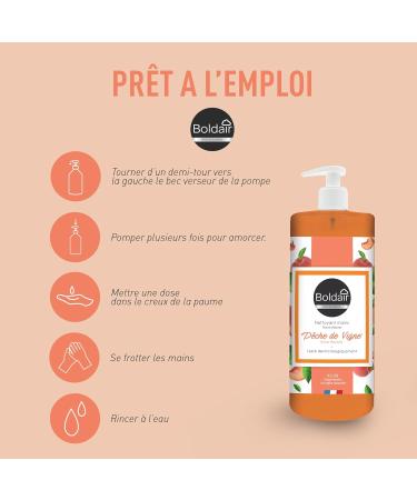  Boldair BOLDAIR - Peach Vine Hand Wash - Cleansing Moisturizing and Softening Formula - 500ml - Made in France - Buy Online on GoSupps.com