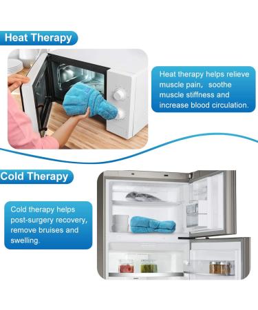 Relief Expert Extra Large Microwavable Heating Pad for Neck and Shoulders with Weighted Wrap & Eye Mask Combo - Blue - Buy Online on GoSupps.com