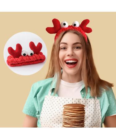 XNHIU Cute Crab Plush Headband Face Wash Headband Animal Makeup Headbands Christmas Hair Accessories for Halloween Christmas Party - Buy Online on GoSupps.com