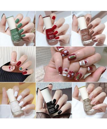 Christmas Nail Polish Set 6Pcs Glitter Green Red Black White Brown Nail Varnish Set Classic XMAS Series Quick Dry & Long Lasting Nail Gel for Nail Art Design - Christmas Gifts for Women 6Pcs Christmas - Buy Online on GoSupps.com