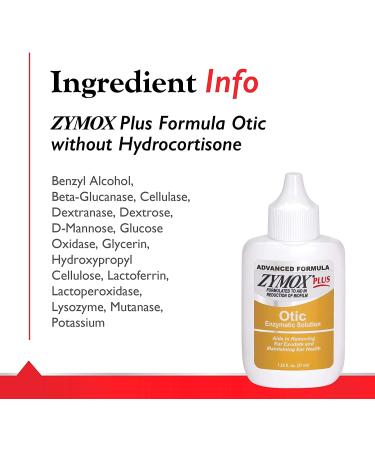 Zymox Advanced Otic Plus Enzymatic Ear Solution for Dogs and Cats - 1.25oz (No Hydrocortisone) - Buy Online on GoSupps.com
