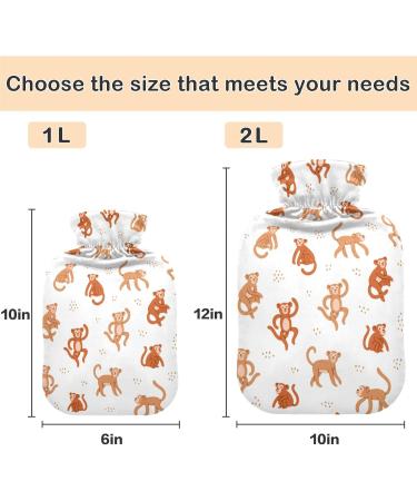 Naanle Monkeys Cartoon Hot Water Bottle 1L Heat Bottle for Bed Hand & Foot Warmer Pain Relief Heat & Cold Therapy International Shipping Available - Buy Online on GoSupps.com