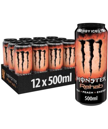 Monster Energy Zero Sugar & Rehab Peach Bundle - Caffeinated Energy Drinks (12 x 500ml) - Classic Monster Taste & Refreshing Peach Flavor - Buy Online on GoSupps.com
