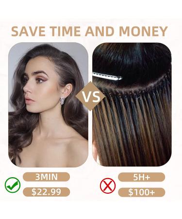 Flvaco 20 Inch Dark Brown Synthetic Clip In Hair Extensions - 6PCS Long Wavy Hairpieces for Women | Thick Double Weft Full Head Extensions (230G) - Buy Online on GoSupps.com