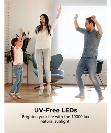 UV-Free 10000 Lux Light Therapy Lamp | Bright White LED Light with Touch Control | 3 Brightness Levels & 6 Timer Settings | Memory Function | Compact Size for Home, Office, Travel - Buy Online on GoSupps.com