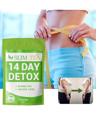 14 Days of Natural Diet Slim Tea - Detox Cleanse for Weight Loss & Belly Fat Reduction | 1 Bag (14 Tea Bags) | International Shipping Available - Buy Online on GoSupps.com