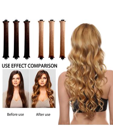 Heat-Free Curlers Set - 3 Pieces for Heatless Overnight Curls | Ideal for All Hair Types | Khaki Color - Buy Online on GoSupps.com