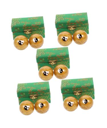 Ultechnovo 10 pc massage globe baoding balls with bell play fingerstrecker Tool stress balls for adult massage balls massage roller balls handy metal ball trainer fitness