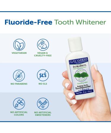 Eco-Dent ExtraBrite Baking Soda Toothpowder - Minty Fresh Whitening Powder (2 oz, Pack of 2) - Buy Online on GoSupps.com