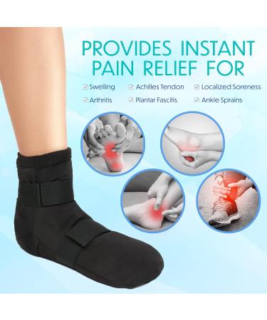 Foot Ankle Ice Pack Cooling Socks with 6 Reusable Gel Packs - Hot Cold Therapy for Pain Relief & Swelling - Plantar Fasciitis, Achilles Tendonitis, Sprains - Buy Online on GoSupps.com