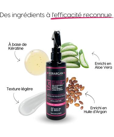 Kerargan - Keratin Tonic Lotion for Shiny and Strengthened Hair - Moisturizing Detangling Thermoprotective - Anti-Frizz and Volume - Sulfate GMO and Mineral Oil Free - 250ml - Buy Online on GoSupps.com