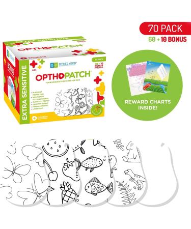 OPTHOPATCH Color Your OWN Eye Patches | 70 Pack Extra Sensitive Adhesive for Kids + 2 Reward Charts - International Shipping Available - Buy Online on GoSupps.com
