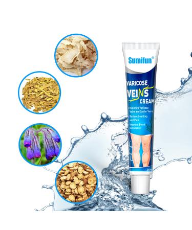 Sumifun Varicose Veins Cream - Natural Herbal Plaster for Tired & Heavy Legs - Fast Relief & Improved Blood Circulation - Pack of 8 - 0.70 Ounce - Buy Online on GoSupps.com