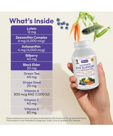 ANDREW LESSMAN Ultimate Eye Support with Astaxanthin 60 Softgels - 12mg Lutein 6mg Zeaxanthin 4mg Astaxanthin Bilberry. Key Nutrients to Support Eye Health Promote Healthy Vision. No Additives 60 Count (Pack of 1) With  - Buy Online on GoSupps.com
