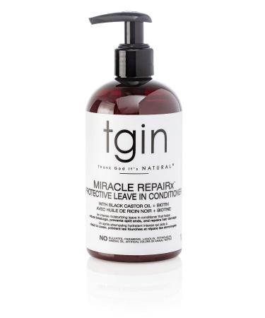 tgin Miracle RepaiRx Protective Leave In Conditioner for Natural Hair - Biotin - Black Castor Oil - Paraben Free - Protective - Curls - Kinks - Waves - Repair - Restore - 13 oz 13 Fl Oz (Pack of 1)