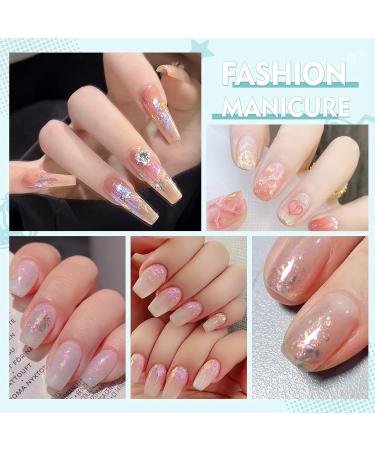 Opal Nail Flakes: Aurora Shiny Thin Nail Glitter Powder - 12 Grids Chrome Manicure Accessories - Buy Online on GoSupps.com