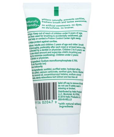 Hello Naturally Whitening Fluoride Toothpaste - Farm Grown Mint 1 oz | Fluoride & Whitening Benefits - Buy Online on GoSupps.com