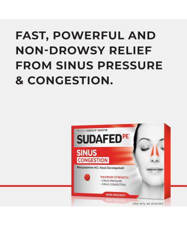 Sudafed PE Maximum Strength Non-Drowsy Decongestant Tablets - 36 ct | Effective Sinus Congestion Relief | International Shipping Available - Buy Online on GoSupps.com