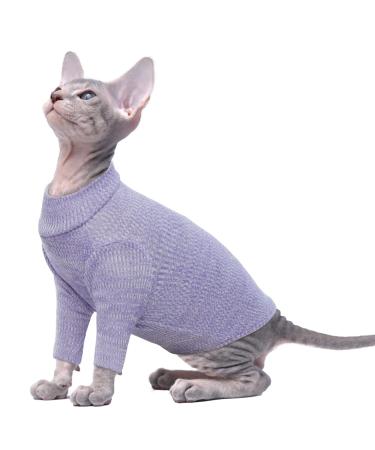 Pumyporeity cat cotton clothes sweater warm for hairless cat vest shirts kitten soft jumper cat costume coat for small/medium/large cats (purple s) s a-purple - Buy Online on GoSupps.com