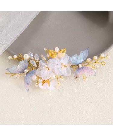 Gold Butterfly Wedding Hair Vine - Crystal Pearl Bridal Headband - Buy Online on GoSupps.com