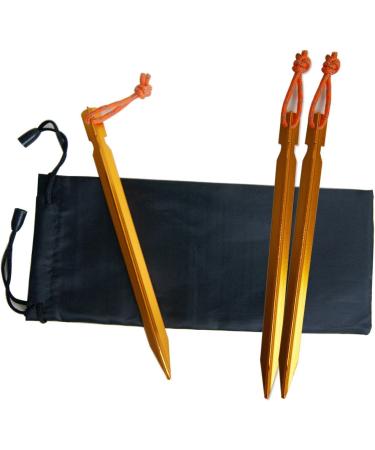 12 Pack 7075 Aluminum Tent Stakes - Lightweight & Heavy Duty Camping Pegs in Apricot Orange - Includes Ground Metal Spikes - Camping Accessories - One Size - Buy Online on GoSupps.com