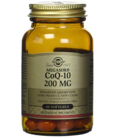 Solgar Megasorb CoQ-10 200 mg, 60 Softgels - Supports Heart & Brain Function - Coenzyme Q10 Supplement - Enhanced Absorption - Gluten Free, Dairy Free - 60 Servings - Buy Online on GoSupps.com