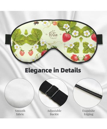 Lovely Strawberry Print Unisex Sleep Mask - Double-Sided Eye Mask for Sound Sleep & Skin Care - Buy Online on GoSupps.com