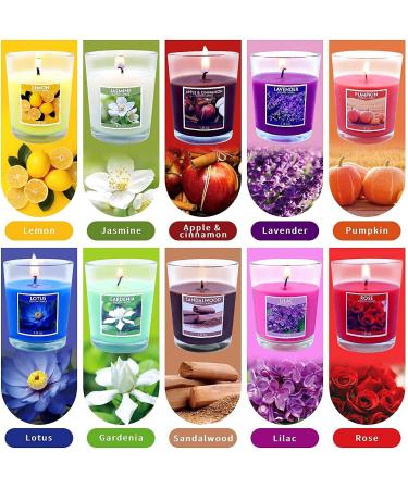 Scented Soy Wax Votive Candles Set - 20 Packs, 10 Fragrances - Perfect for Parties, Dinners, Yoga, and Gifts - 1.8oz Multi-Colored Glass Candles - Buy Online on GoSupps.com