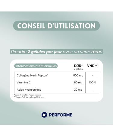 My Basics Peptan Patented Marine Collagen + Hyaluronic Acid & Vit C Collagen Type I for Skin and Joints - 60 Capsules - 1 Month of Treatment Performs - Buy Online on GoSupps.com