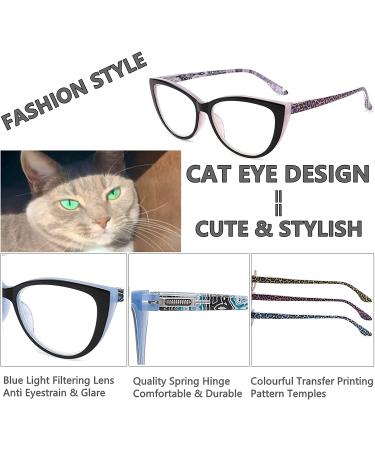 CRGATV Blue Light Blocking Cat Eye Reading Glasses 3 Pack for Women - Anti Eyestrain & Glare - +1.25 Strength - Buy Online on GoSupps.com