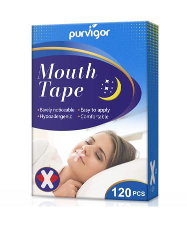 Mouth Tape (120 Pcs), Gentle Mouth Tape for Sleeping, Less Mouth Breathing, Anti Snoring Mouth Strips for Men Women, Stop Snoring Solution Device, Improved Nighttime Sleeping