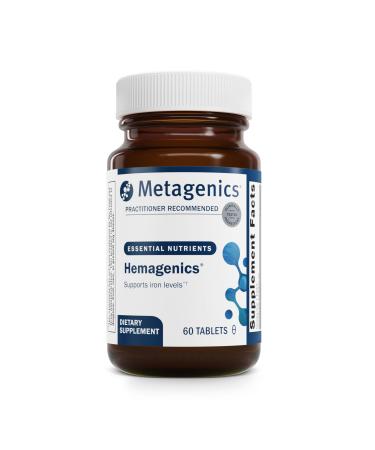 Metagenics Hemagenics Iron Supplement with B12 B6 & Folate Supports Red Blood Cell Formation Energy & Immune Health* Non-Constipating Non-GMO Gluten-Free Vegetarian - 60 Tablets Unflavored 60 Count (Pack of 1)