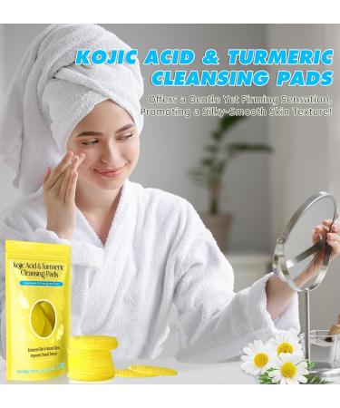 Turmeric Cleansing Pads with Kojic Acid - Exfoliating Cotton Pads for Balanced Skin Oil | 60 Count - Buy Online on GoSupps.com
