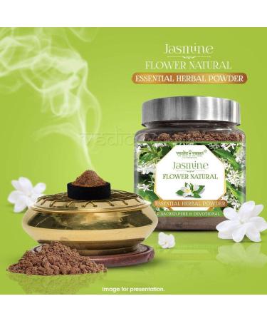 Vedic Vaani Fresh Jasmine Flower Extract Pure Natural Essential Aroma Herbal Powder for Home Office Religious Ceremonies Meditation and Pooja - Buy Online on GoSupps.com